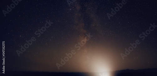 Starry sky milky way panorama. Abstract natural background © maykal
