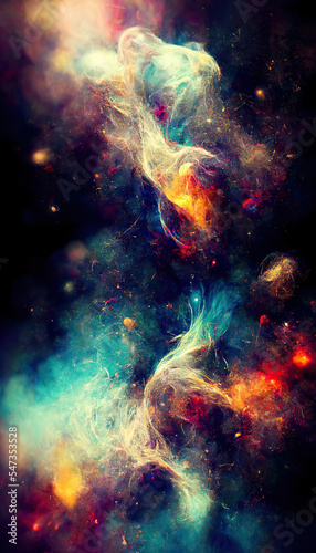 Space nebula, colorful abstract background image 