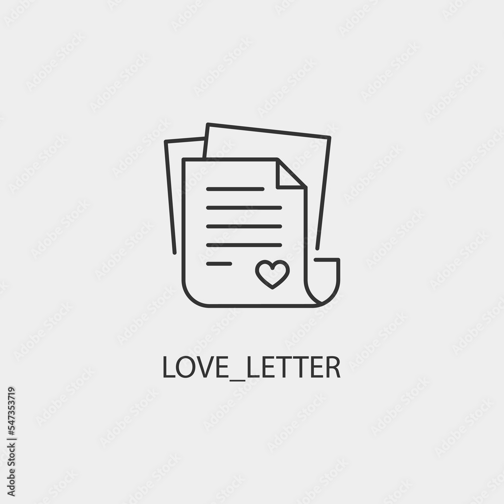 Love_letter vector icon illustration sign