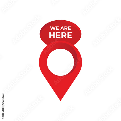 3d red we are here map point