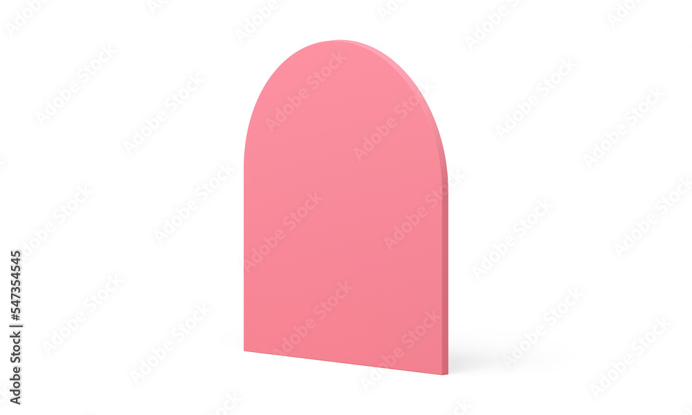 Pink semicircle wall curved vertical foundation minimal 3d icon realistic illustration Pink semicircle wall curved vertical foundation minimal 3d icon realistic illustration