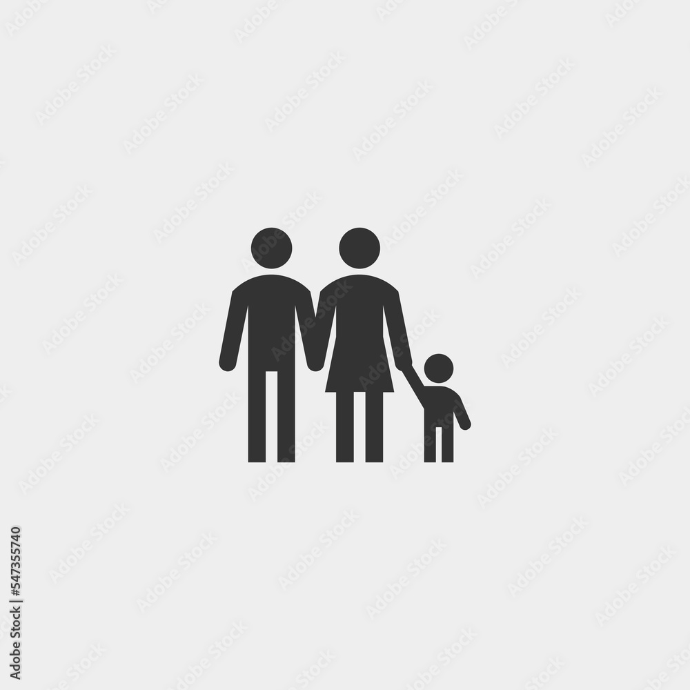 Family vector icon illustration sign