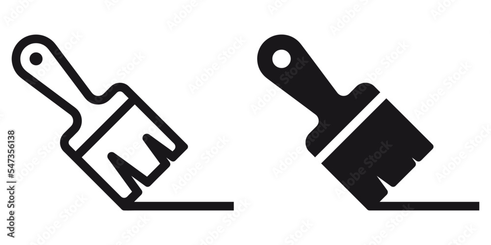 ofvs229 OutlineFilledVectorSign ofvs - paintbrush vector icon . isolated transparent . tool sign . house renovation concept . black outline and filled version . AI 10 / EPS 10 . g11569