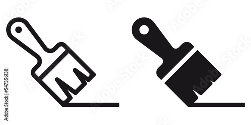 ofvs229 OutlineFilledVectorSign ofvs - paintbrush vector icon . isolated transparent . tool sign . house renovation concept . black outline and filled version . AI 10   EPS 10 . g11569