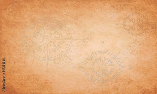 light brown Grunge nautical rose wind compass vintage vector seamless pattern with copy space area old vintage 