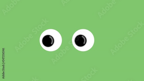 eyes are watching. Screensaver. on a green background. 4K video illustration.