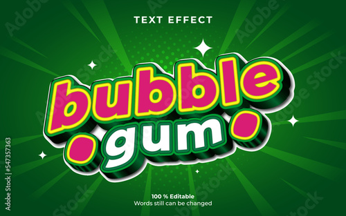bubble gum editable text effect