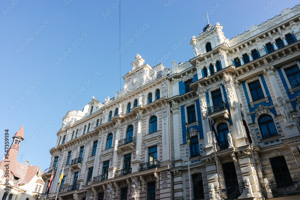 Fototapeta premium Art Nouveau building in Riga, Latvia