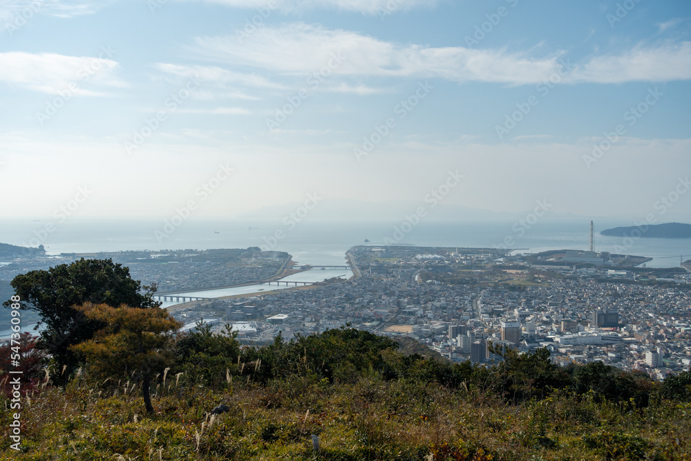 日本の兵庫県赤穂市のとても美しい山の風景