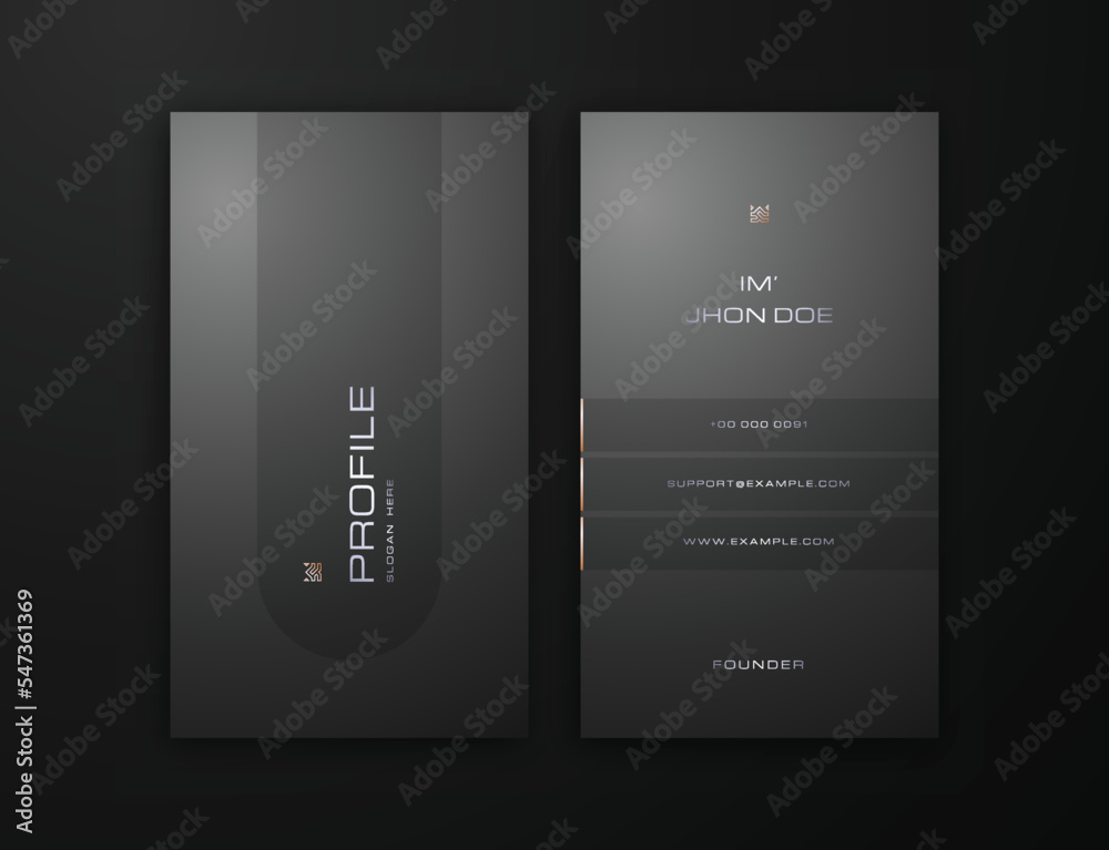Stylish Modern Vertical Business Card Editable Template Stylish Modern Vertical Business Card Editable Template