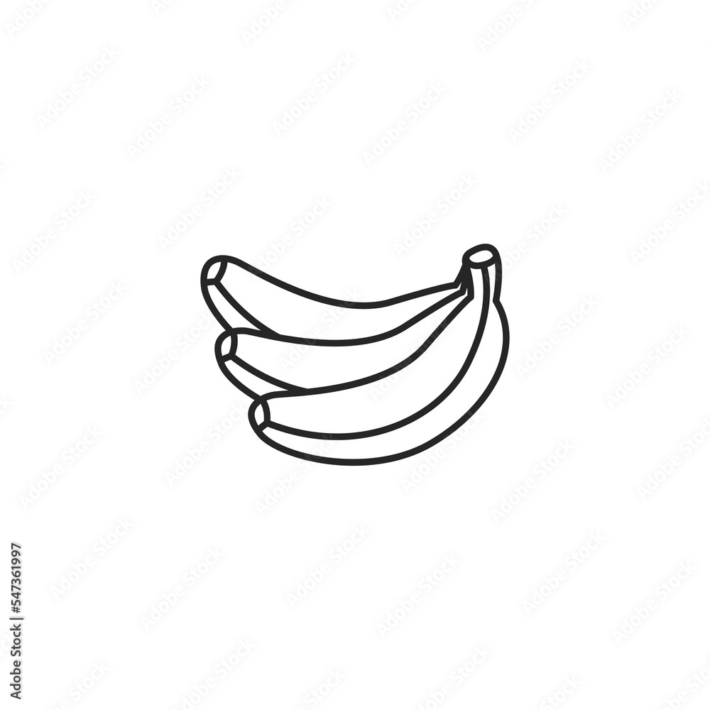Vector sign of banana symbol is isolated on a white background. vector illustration icon color editable. Vector sign of banana symbol is isolated on a white background. vector illustration icon color editable.