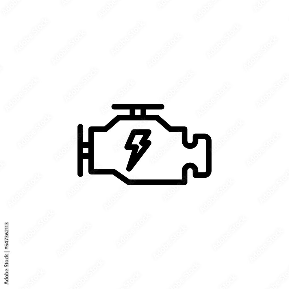 Vector sign of electric motor symbol is isolated on a white background