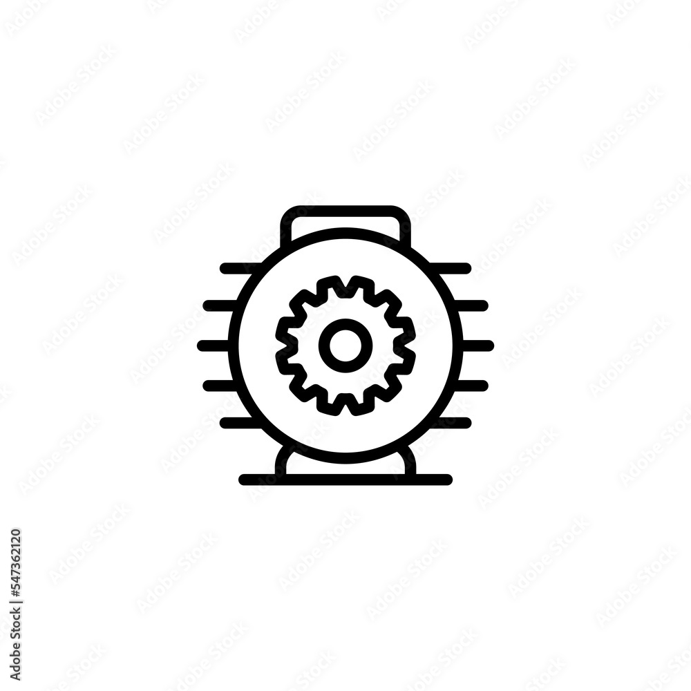 Vector sign of electric motor symbol is isolated on a white background. vector illustration icon color editable. Vector sign of electric motor symbol is isolated on a white background. vector illustration icon color editable.