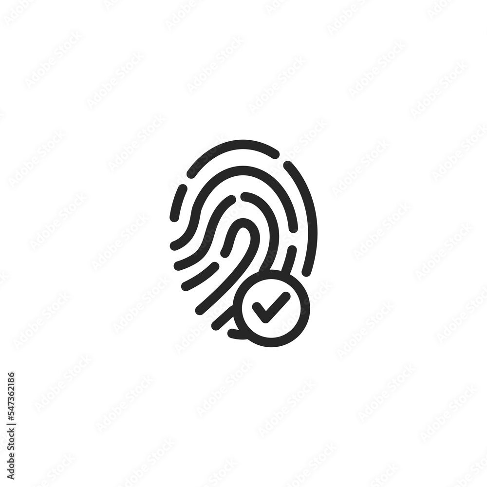 Vector sign of Fingerprint symbol is isolated on a white background. vector illustration icon color editable.