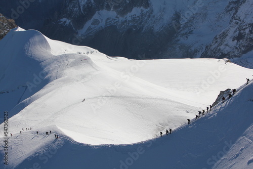 Aiguille du midi an impressive place for sports expeditions with cable car