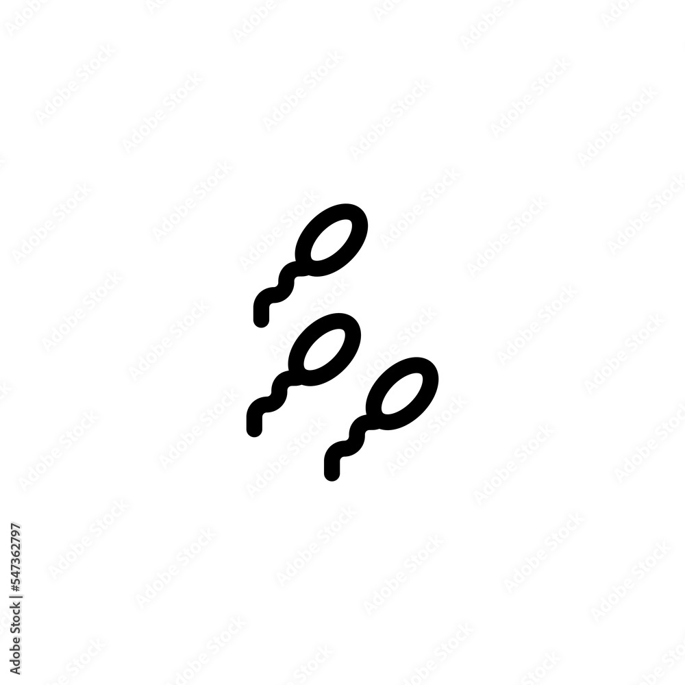 Vector sign of sperm symbol is isolated on a white background. vector illustration icon color editable. Vector sign of sperm symbol is isolated on a white background. vector illustration icon color editable.