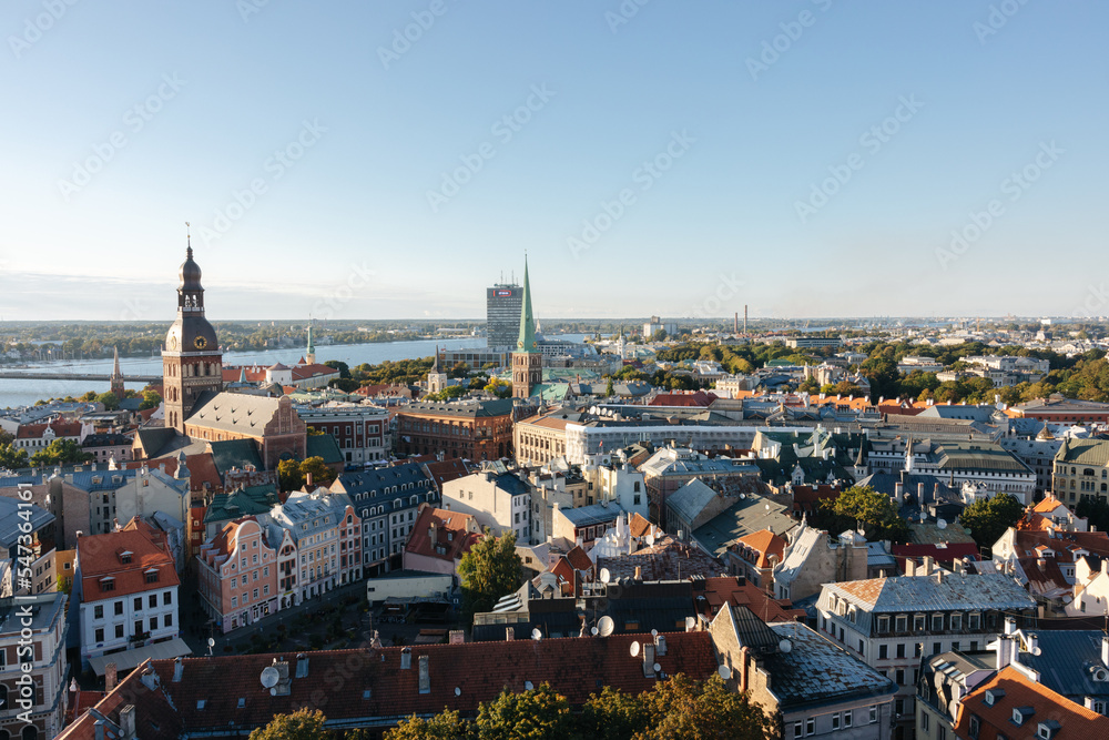 View over the city of Riga in Latvia