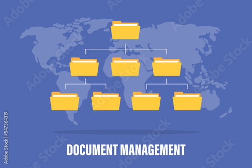 dms document management system concept with folder structure with modern flat style