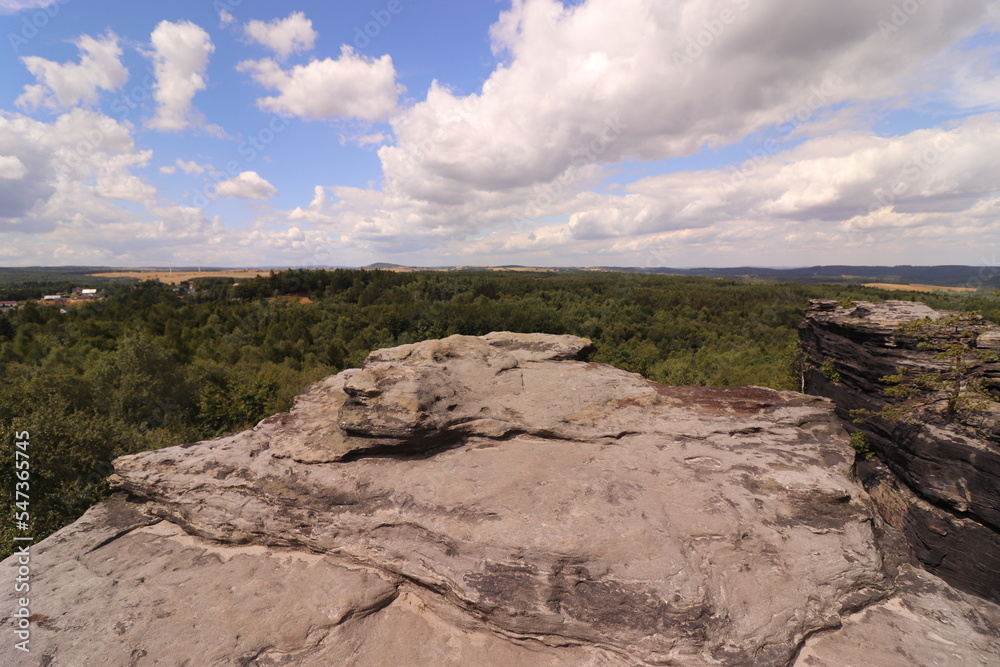 A massive sandstones at Tisa Rocks near Tisa, Czech republic