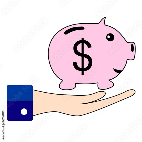 hand holding piggy bank