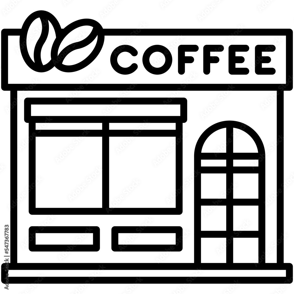 Coffeehouse, coffee shop or cafe icon Coffeehouse, coffee shop or cafe icon