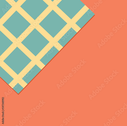 Blue napkin with peach stripes for kitchen decoration