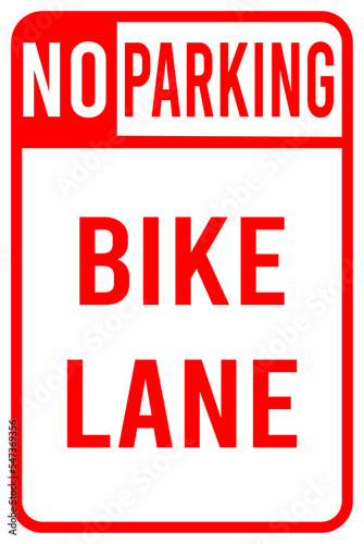 no parking bike lane - bicycle parking sign
