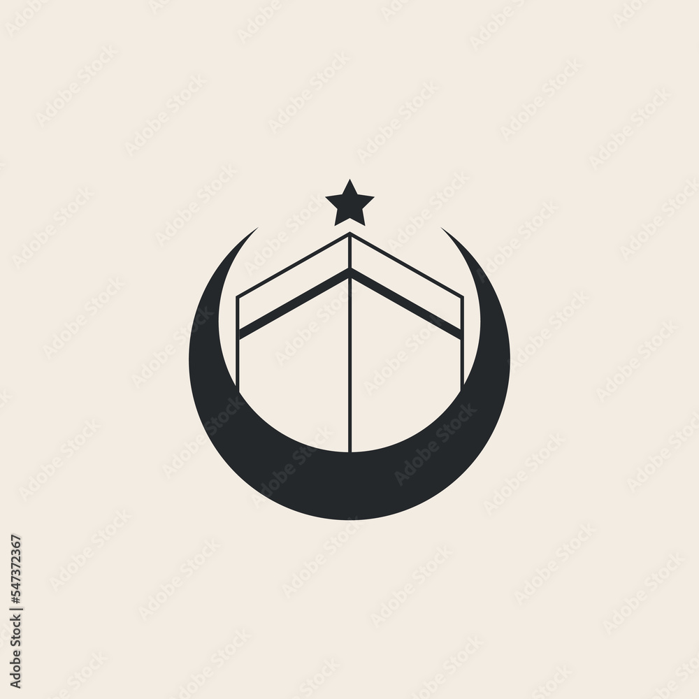 kaaba moon star logo vector design kaaba moon star logo vector design