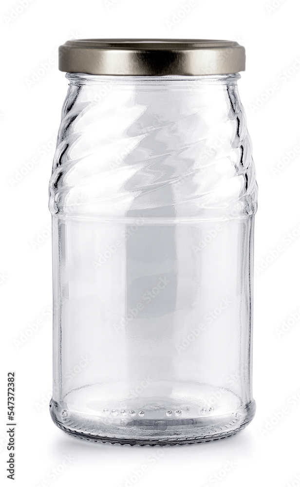 blue empty glass jar isolated on white with clipping path blue empty glass jar isolated on white with clipping path