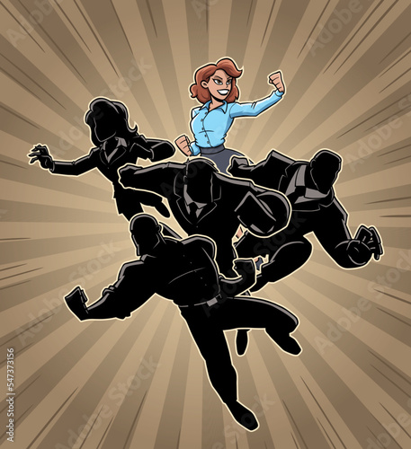 Super Business Team Woman Leader