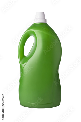 Green plastic bottle on a transparent background