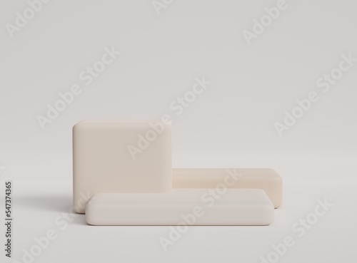 3D background scene with podium. Minimal product display mockup with geometric shape object. 3D rendering. 