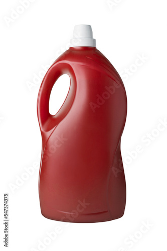 red  plastic bottle on a transparent background