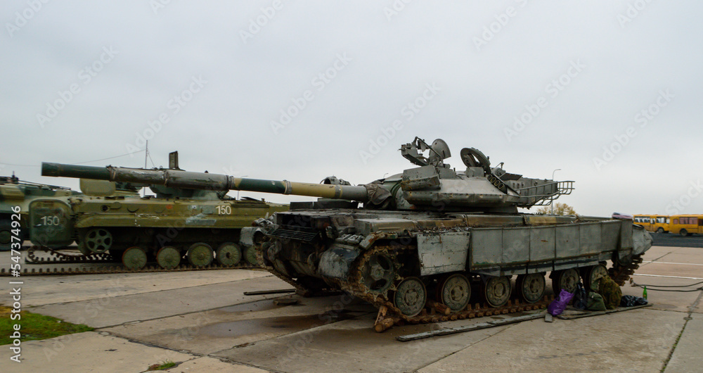 Destroyed tank of the Ukrainian army. 20022-11-04