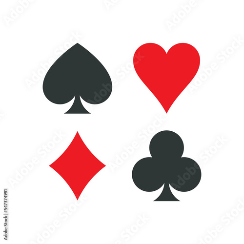 Poker card suites flat design art