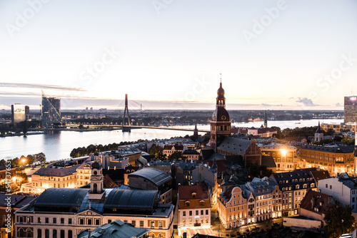 Riga old town. View over the city of Riga in Latvia © Dennis