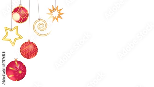 beautiful Christmas video with beautiful Christmas toys on a shiny background