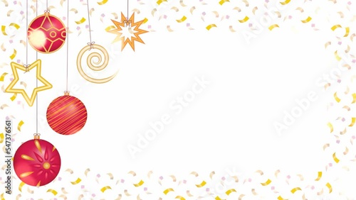 beautiful Christmas video with beautiful Christmas toys on a shiny background
