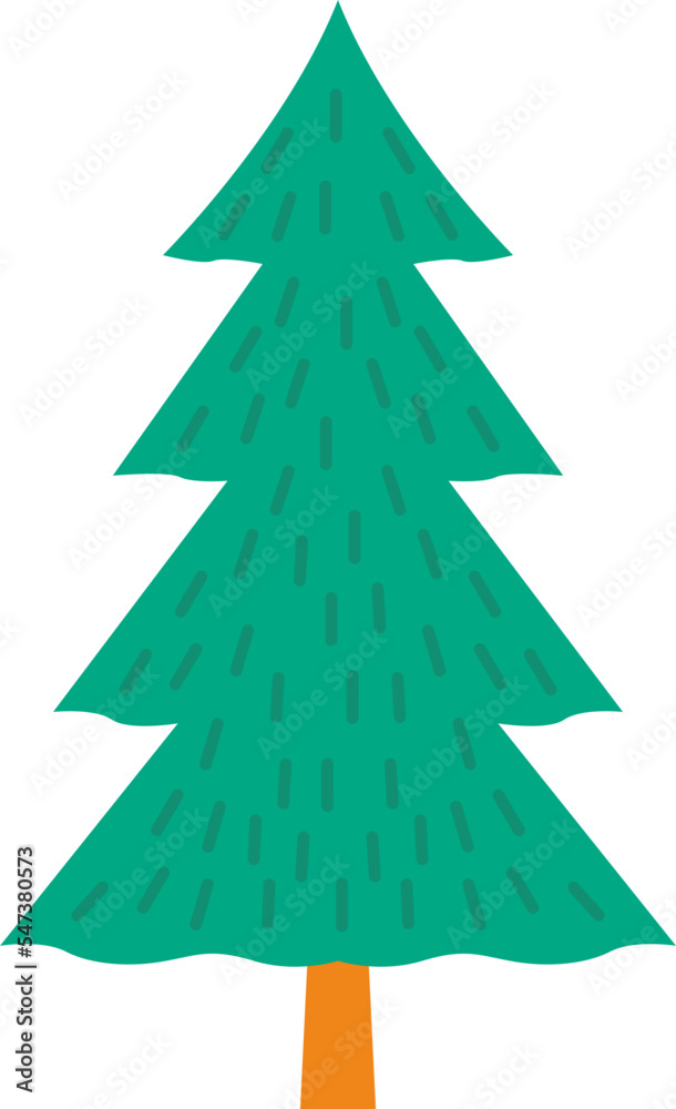 Obraz premium Christmas Tree with Decoration Vector