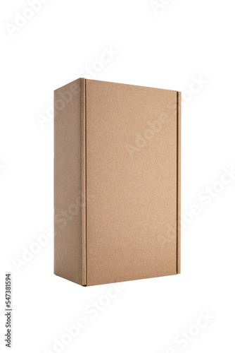 cardboard rectangular packaging box isolated on white background
