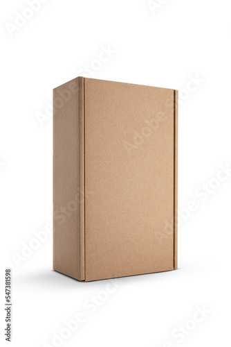 cardboard rectangular packaging box isolated on white background