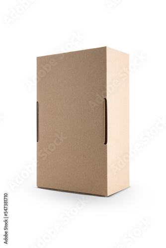 cardboard rectangular packaging box isolated on white background