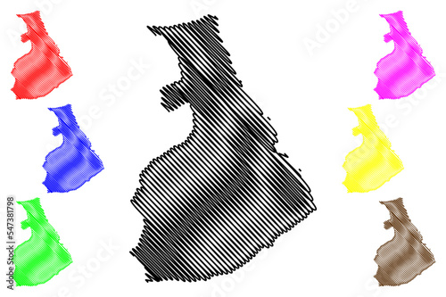 Baltra island (Republic of Ecuador, Pacific Ocean, Latin or South America, Galapagos Islands, Archipielago de Colon) map vector illustration, scribble sketch Isla South Seymour map photo