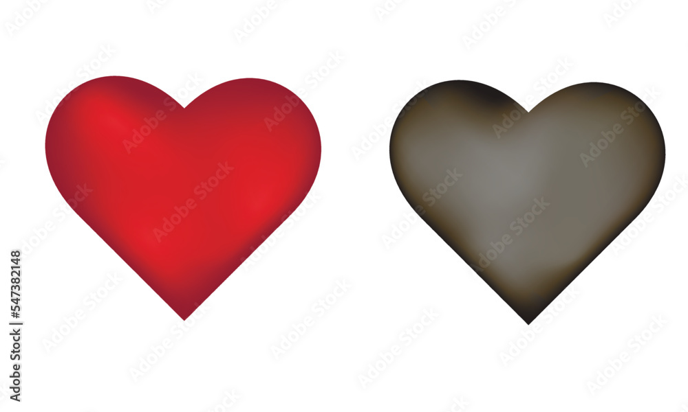 Red and black  hearts