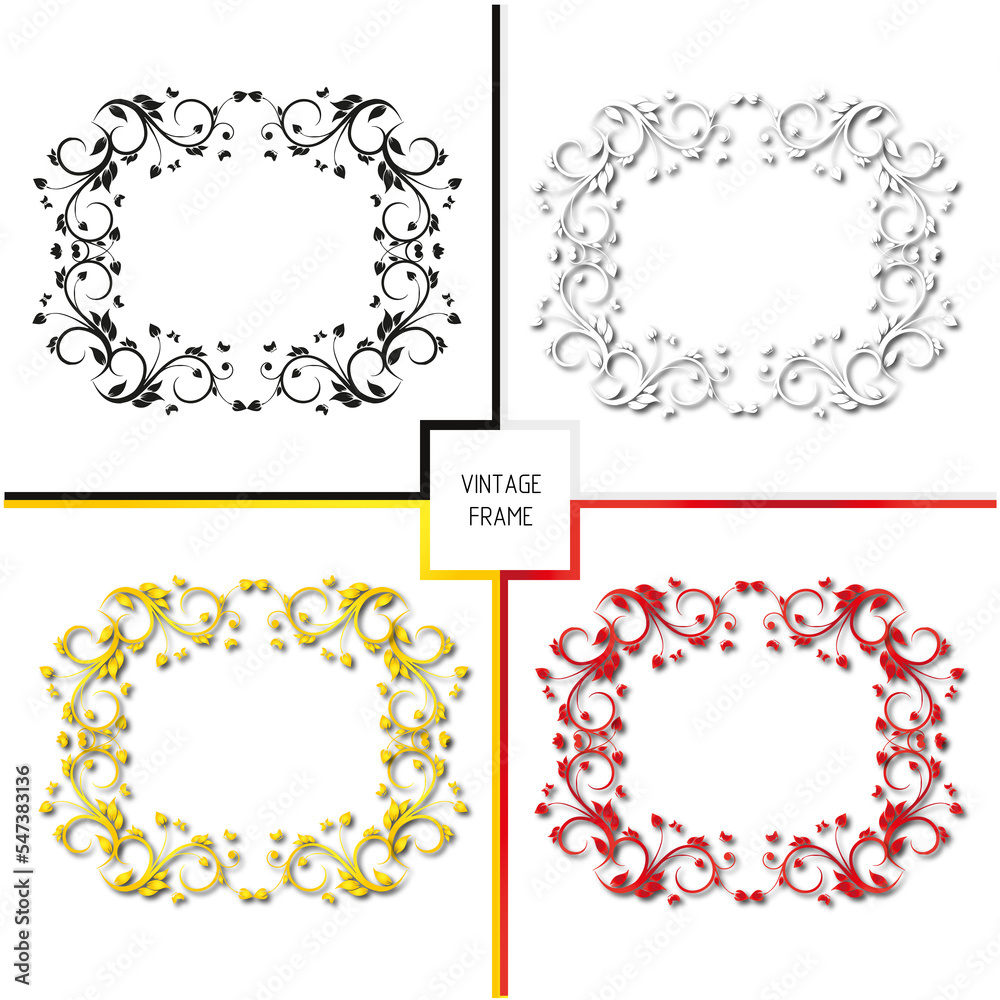 Obraz premium Frame, in vintage style with elements of ornament, art.