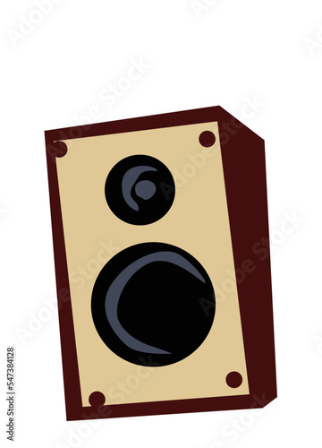 Stylized image of the speaker system. Vector image for prints, poster and illustrations.