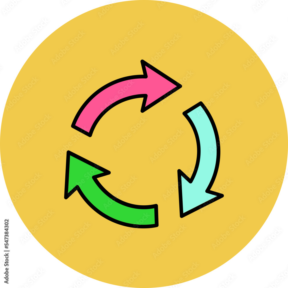Repeat Multicolor Circle Filled Line Icon Repeat Multicolor Circle Filled Line Icon