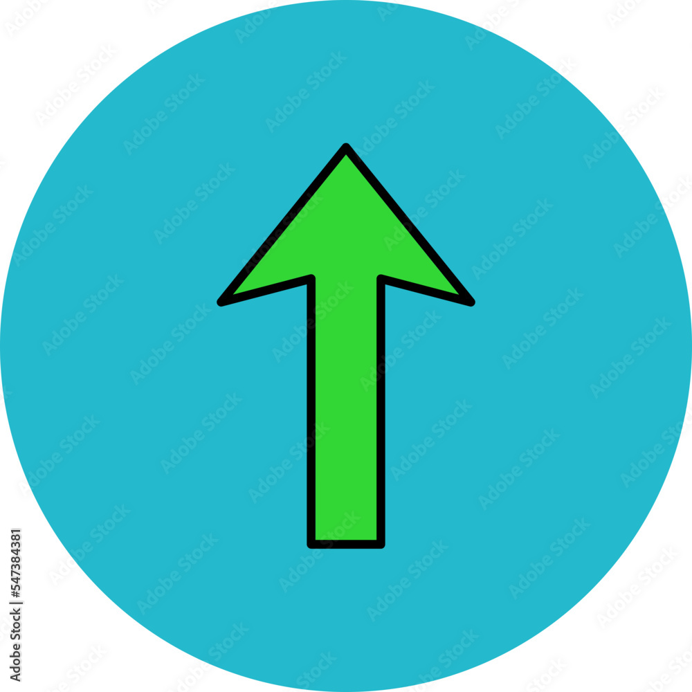 Up Arrow Multicolor Circle Filled Line Icon Up Arrow Multicolor Circle Filled Line Icon
