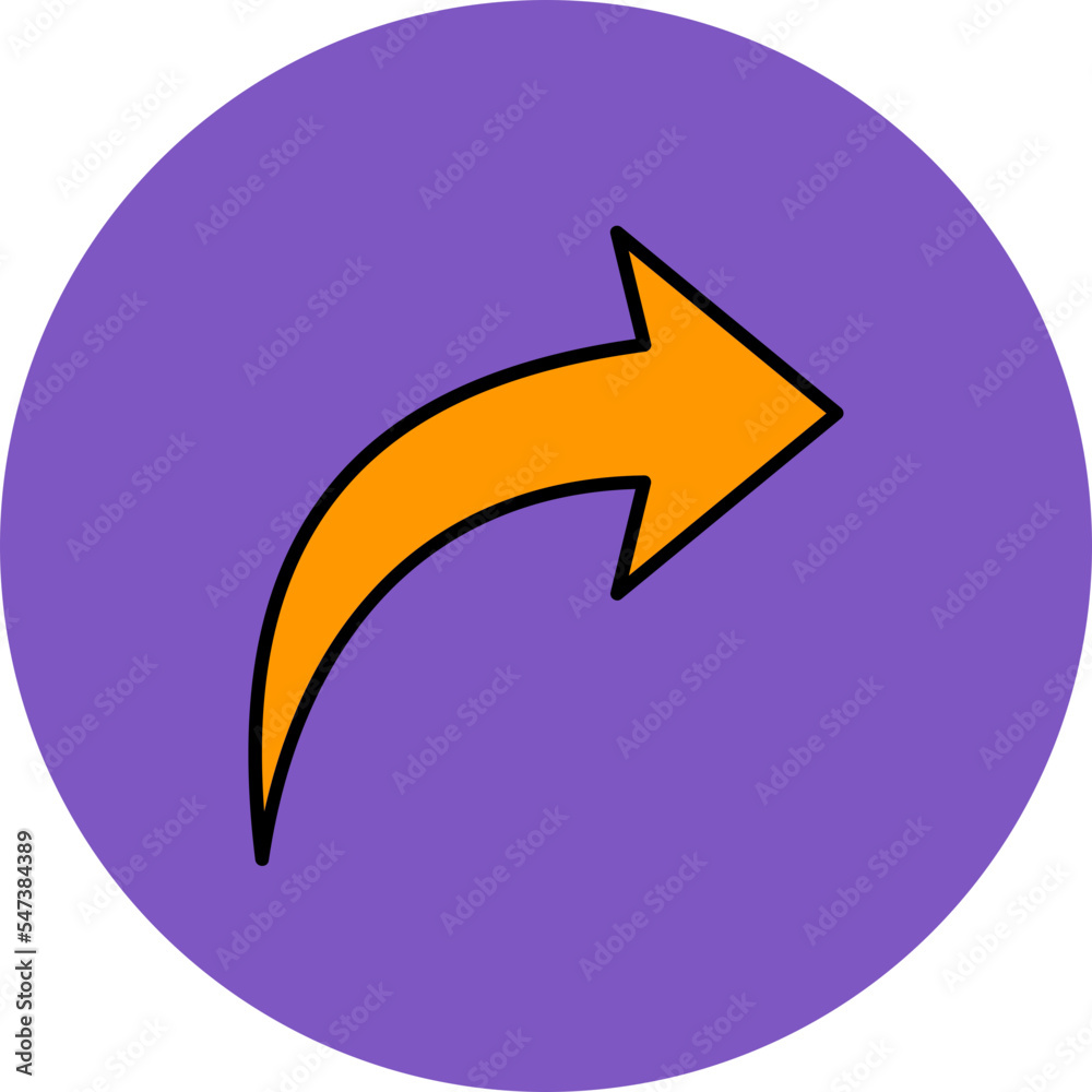Up Right Multicolor Circle Filled Line Icon Up Right Multicolor Circle Filled Line Icon