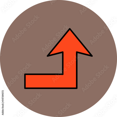 Turn up Multicolor Circle Filled Line Icon